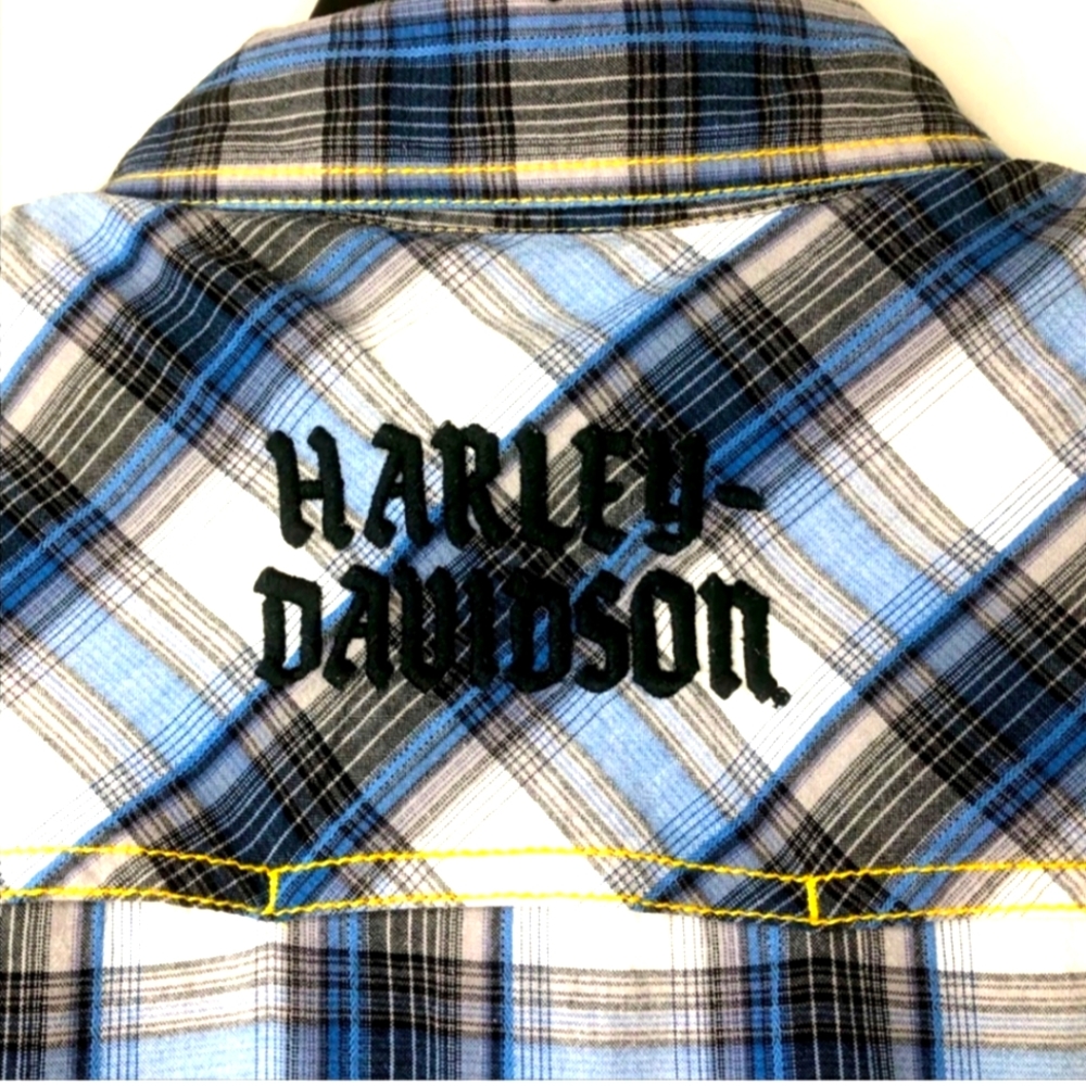 Harley Davidson Men Performance Plaid Short Sleeve